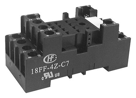 Hongfa Europe GMBH 14 Pin 250V ac DIN Rail Relay Socket, for use with HF18FF & HF18FH Series Relays