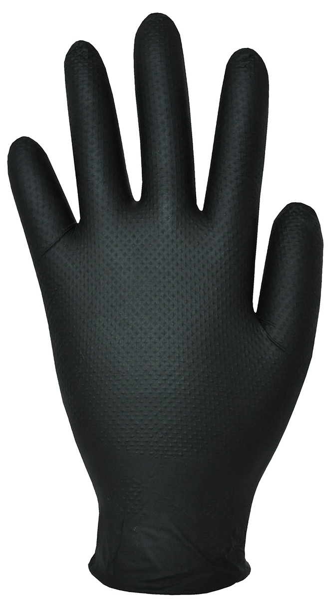 Polyco Healthline Finite Black Black Powder-Free Nitrile Disposable Gloves, Size 10, XL, 100 per Pack