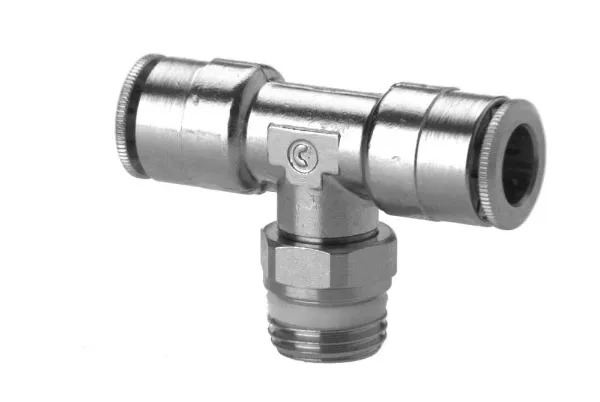 Camozzi 6000 Series Tee Threaded Adaptor, Push In 12 mm to G 1/2 Male, Threaded-to-Tube Connection Style, S6430 12-1/2