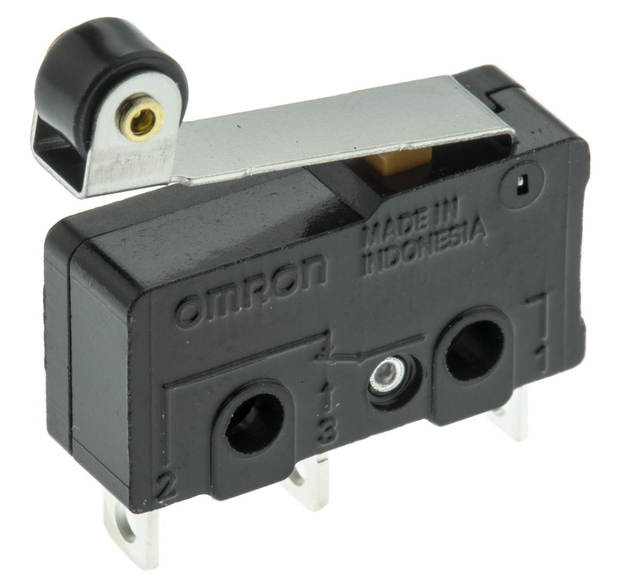 Omron Roller Lever Micro Switch, Solder Terminal, 10.1 A @ 250 V ac, SPDT, IP40