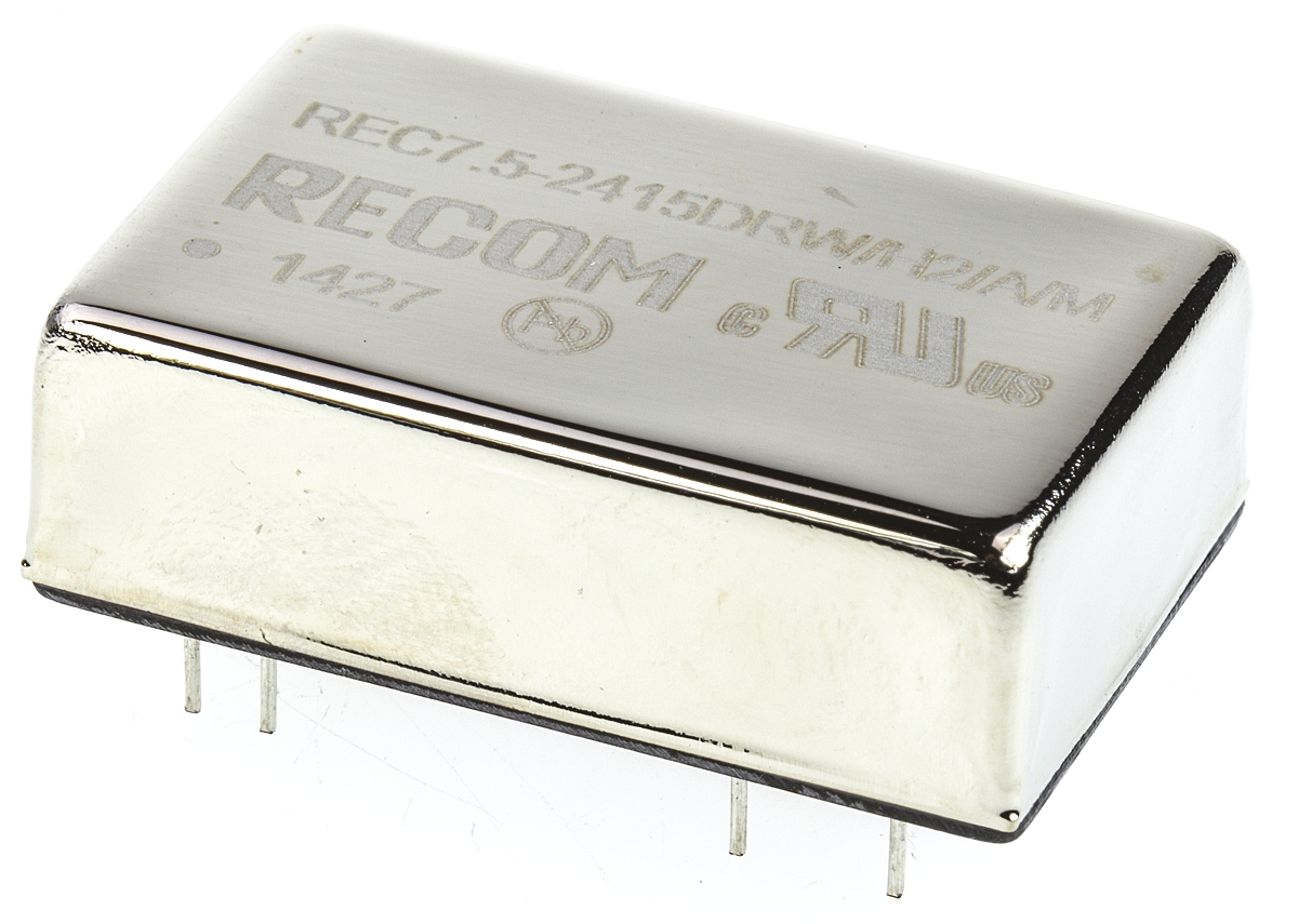 Recom REC7.5 DC-DC Converter, ±15V dc/ ±250mA Output, 18 → 36 V dc Input, 7.5W, Through Hole, +71°C Max Temp