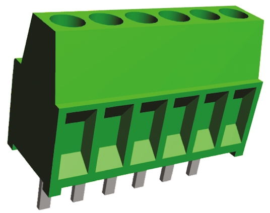 TE Connectivity Buchanan Series PCB Terminal Block, 6-Contact, 2.54mm Pitch, Through Hole Mount, 1-Row, Solder