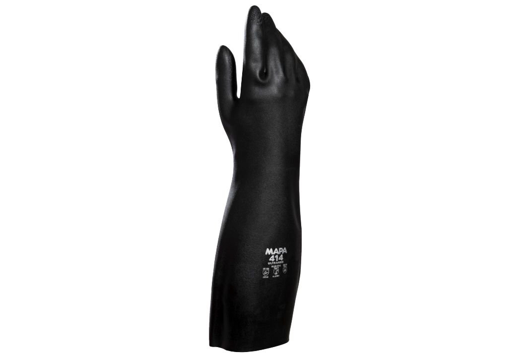 Mapa Black Polychloroprene Work Gloves, Size 10