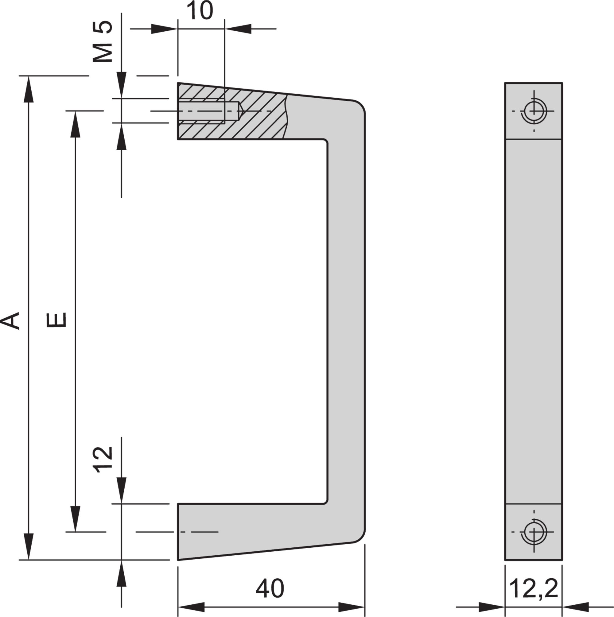 nVent SCHROFF Guide Rail Front Handle for Use with Subracks, 2U