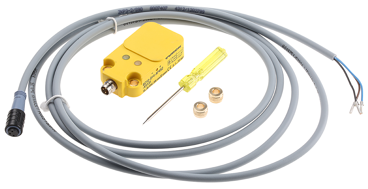 Turck Capacitive Block Proximity Sensor, M8, 10 mm Detection, PNP NO, 10 → 65 V dc
