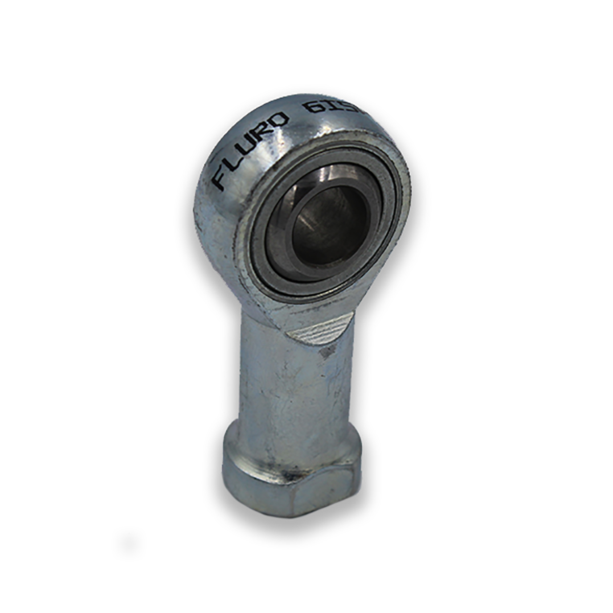 Fluro M16 x 2 Female Galvanized Steel Rod End, 16mm Bore, 85mm Long, Metric Thread Standard, Female Connection Gender