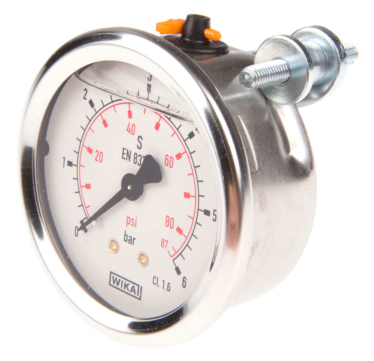 WIKA G 1/4 Analogue Pressure Gauge 6bar Back Entry 63mm Outside Diameter