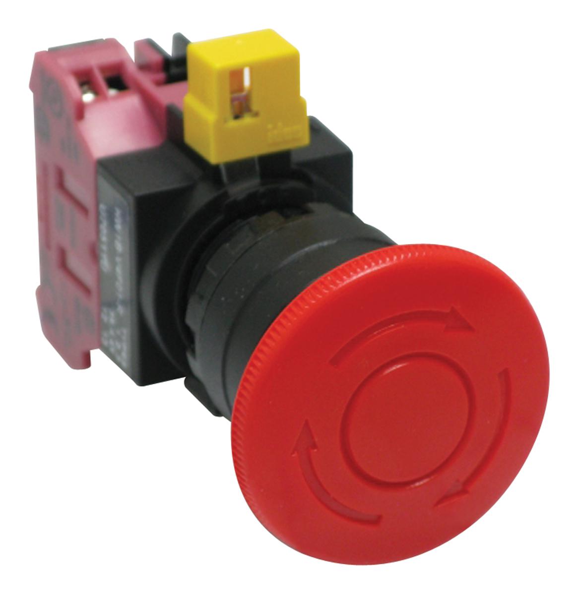 Idec HW Series Twist Release Emergency Stop Push Button, Panel Mount, 22mm Cutout, 1NC, IP65