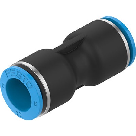 Festo NPQE-D Series Push-in Fitting, Push In 12 mm to Push In 12 mm, Tube-to-Tube Connection Style, NPQE-D-Q12-E-F1A-P10