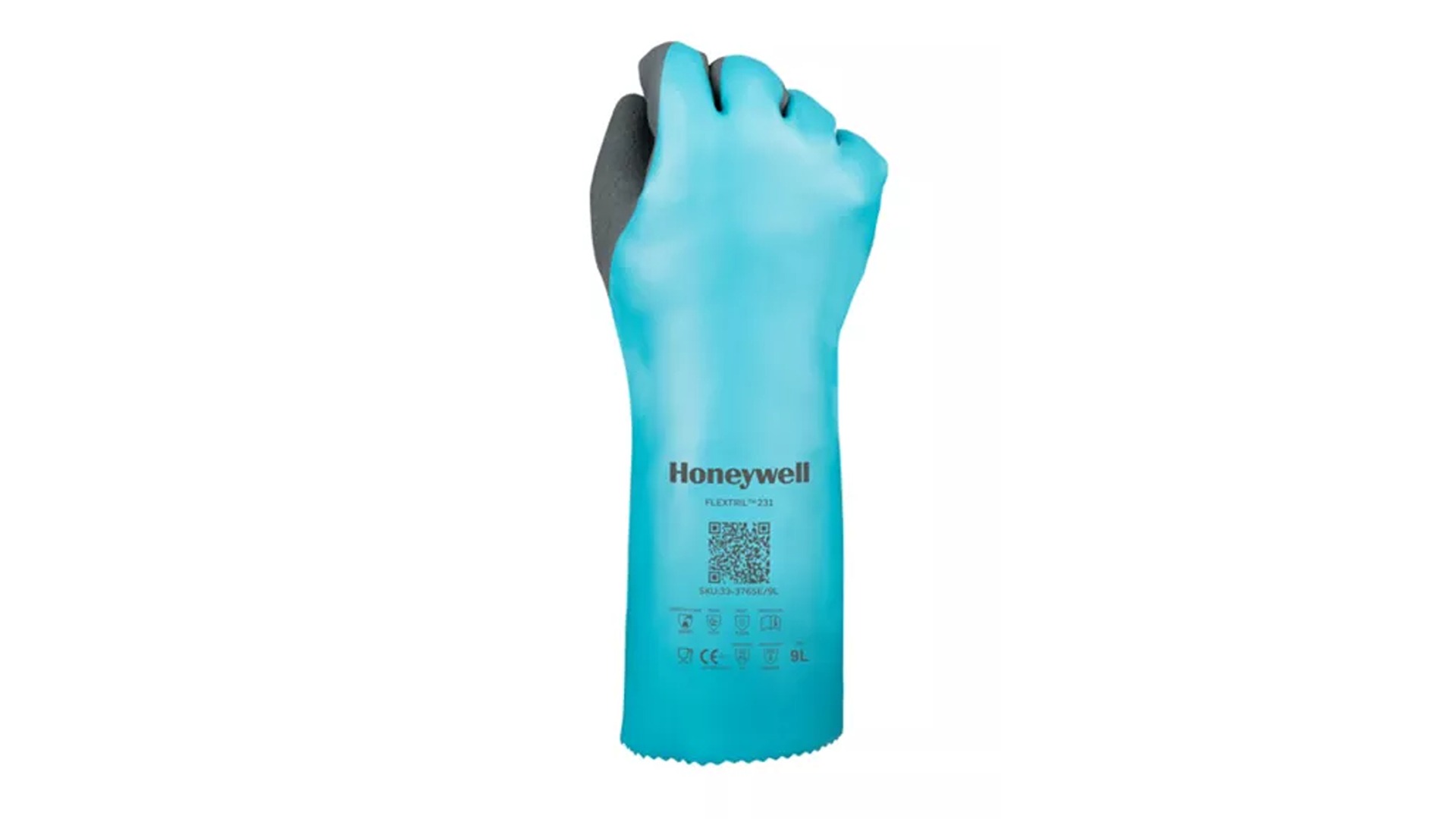 Honeywell Safety FLEXTRIL 231 Black, Green Nitrile Glove, Size 9, Nitrile Coating