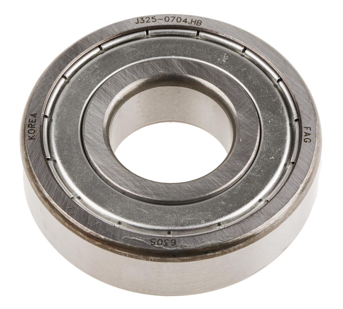 FAG 6305-2Z 1 Row Ball Bearing - 25 mm ID, 62 mm OD