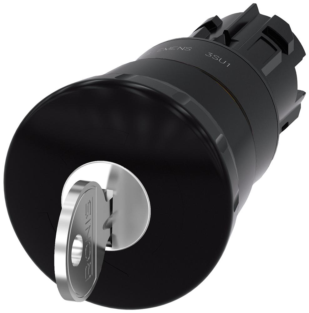 Siemens SIRIUS ACT 3SU10 Series Black Latching Push Button Head, 22mm Cutout, IP66, IP67, IP69K