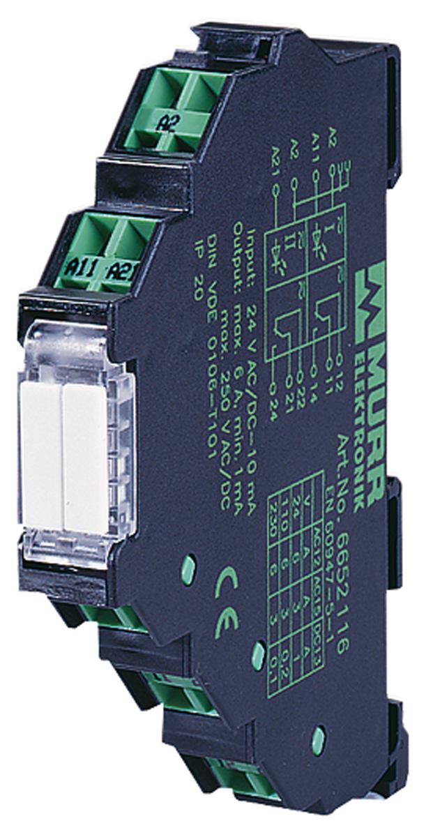 Murrelektronik Limited Interface Relay, DIN Rail Mount, 24V dc Coil, DPDT, 2-Pole, 6A Load