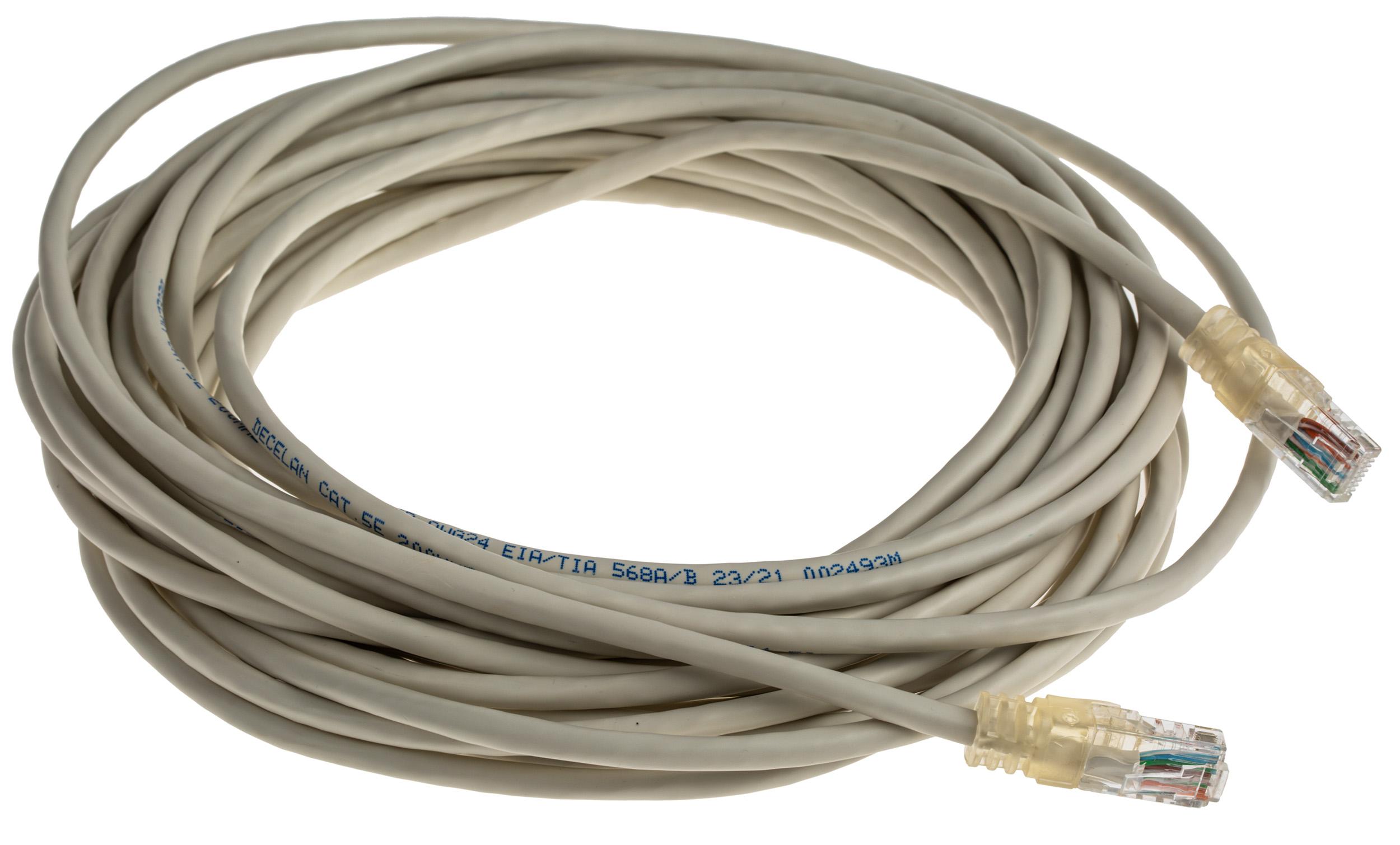 Decelect, 10m Cat5 RJ45 to Male RJ45 Male, U/UTP Unshielded, Terminated PVC Sheath