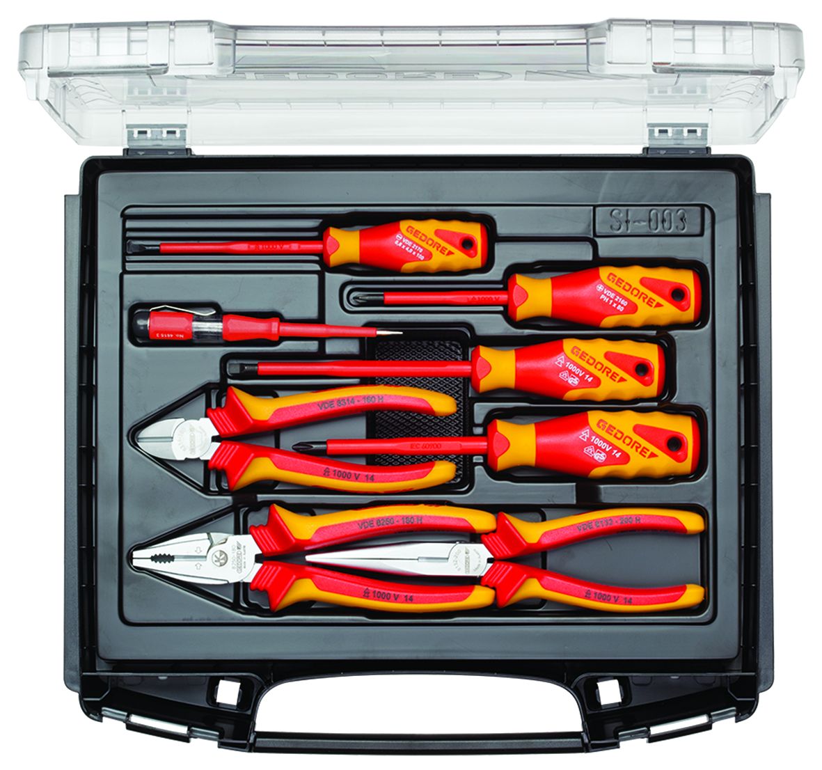 Gedore 8 Piece Electrician Tool Kit with Case, Yes