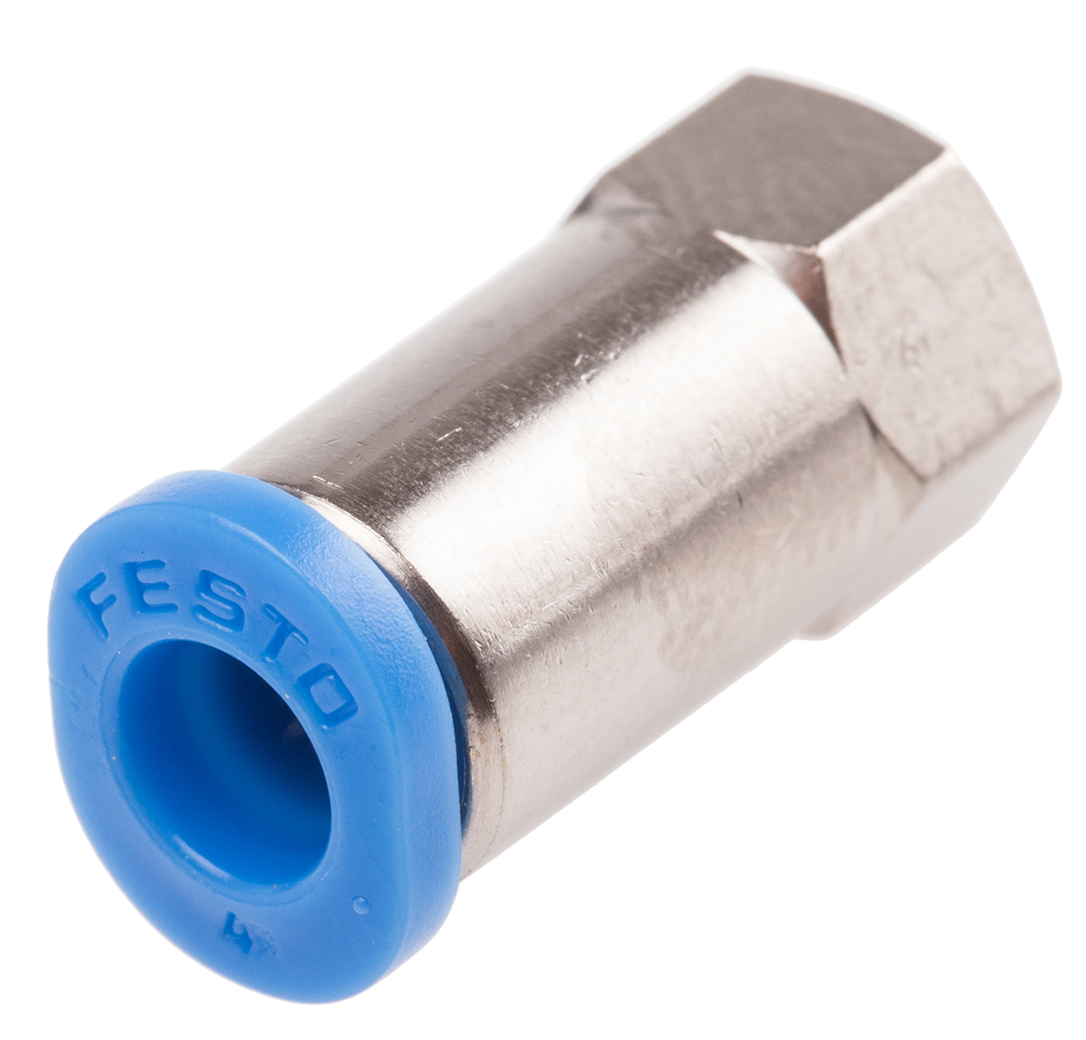 Festo QS Series Straight Threaded Adaptor, M5 Female to Push In 4 mm, Threaded-to-Tube Connection Style, 153311
