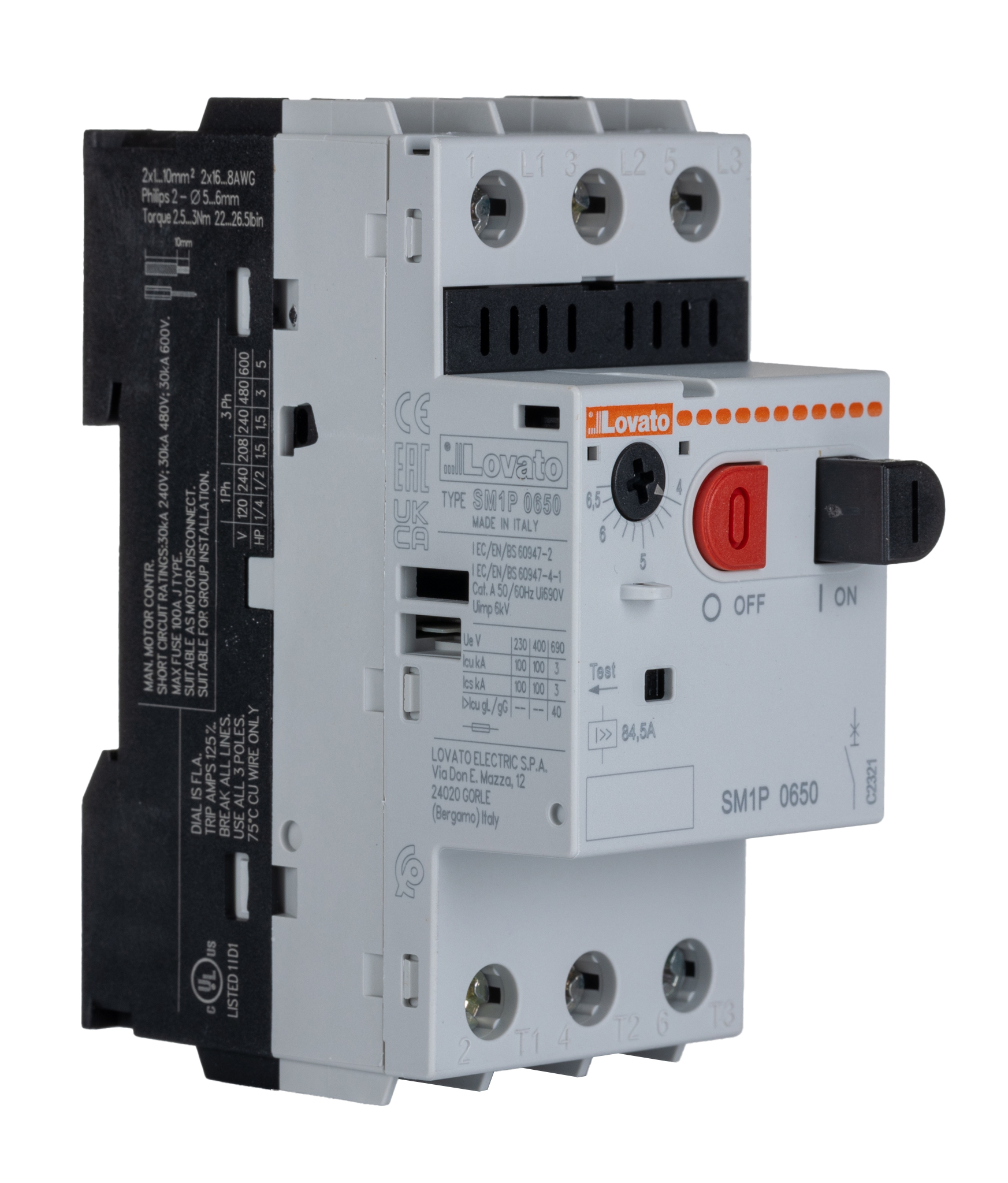 Lovato 5 A SM1P Motor Protection Unit, 400 V