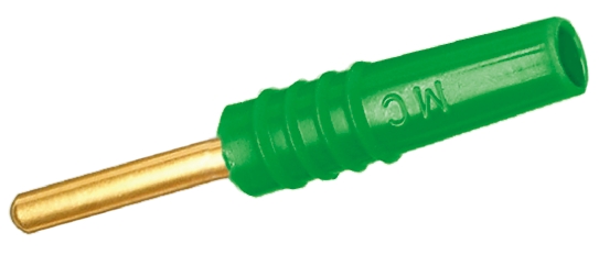 Staubli Green Male Test Plug, 2mm Connector, Solder Termination, 10A, 30 V, 60V dc, Gold Plating