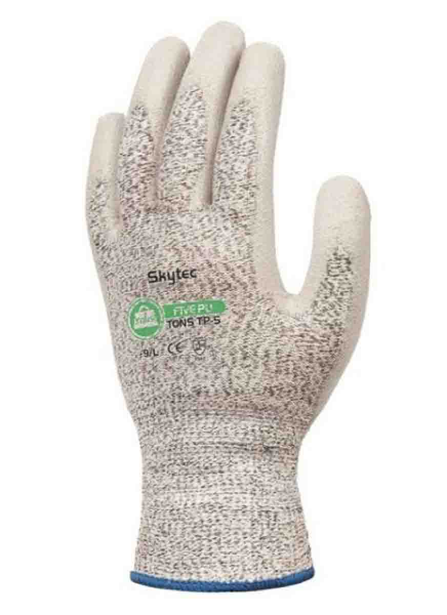 Skytec Black, Green Polyurethane Work Gloves, Size 8, Polyurethane Coating