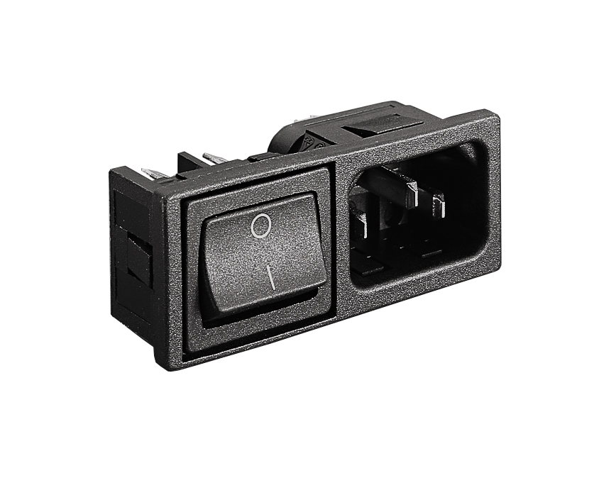 Bulgin Snap-In IEC Connector Male, 10A, 250 V, Fuse Size 5 x 20mm