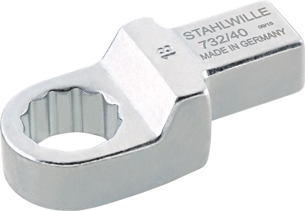 STAHLWILLE 732/40 Series Crow Ring Ring shell Tool, 30 mm, 14 x 18mm Insert, Chrome Finish