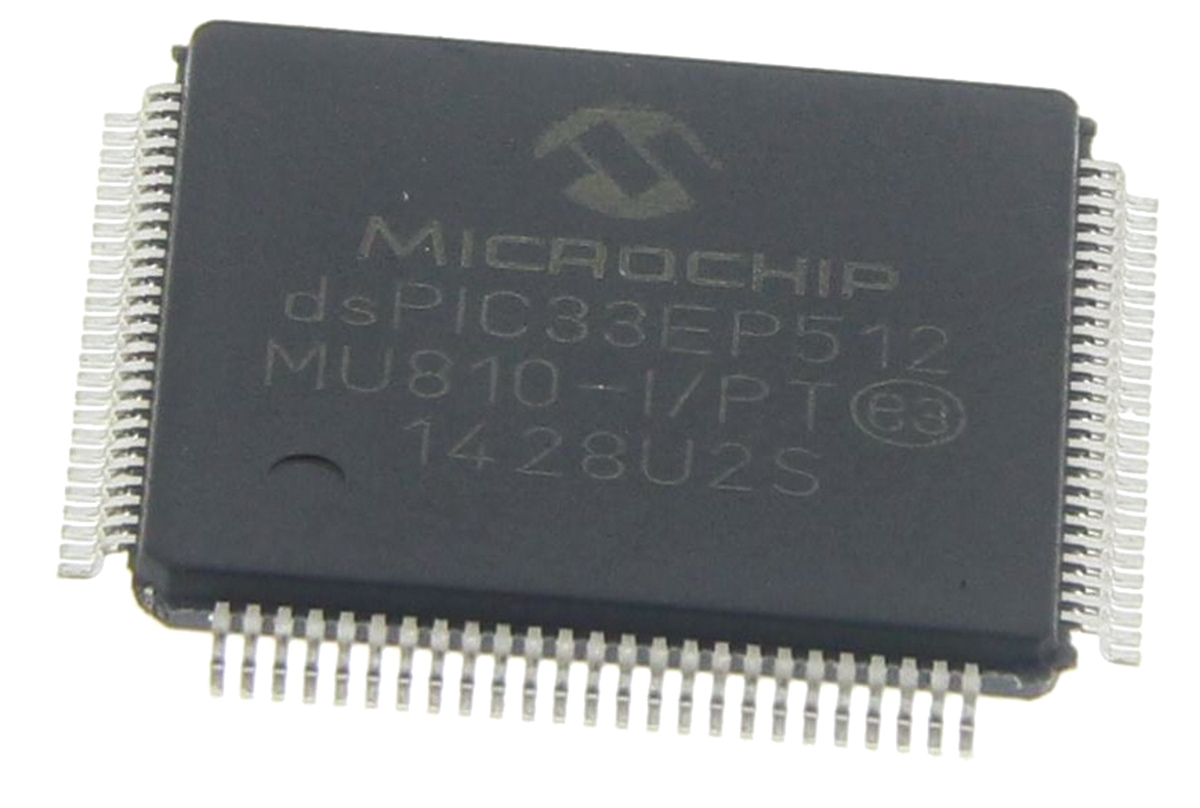 Microchip dsPIC33EP512MU810-I/PT, 16 bit dsPIC, dsPIC33EPXXXMU810 Microcontroller, 70 MHz, 536kB FLASH, 100-Pin TQFP