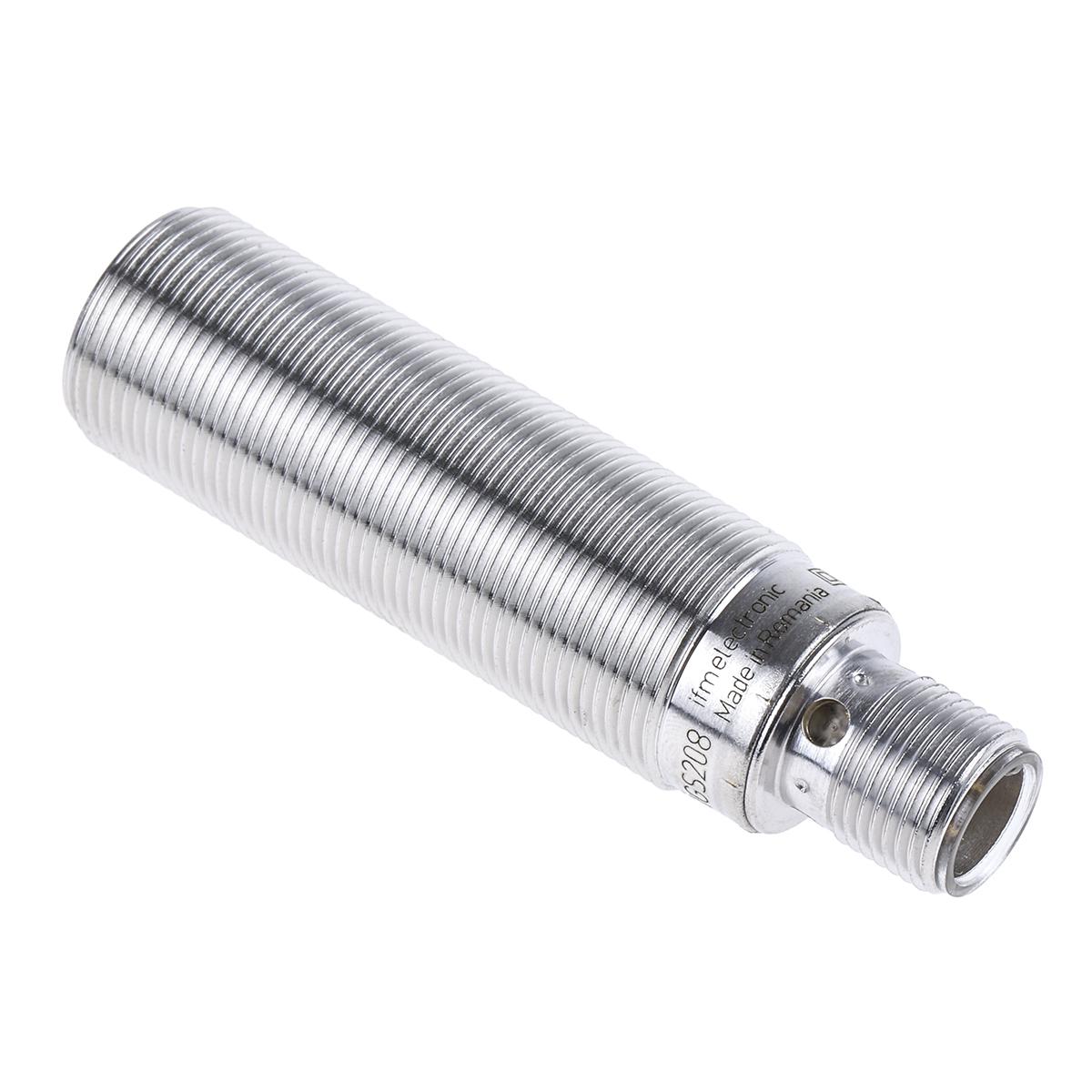 ifm electronic Inductive Threaded Barrel Proximity Sensor, M18, 8 mm Detection, PNP/NPN NO, 10 → 30 V dc