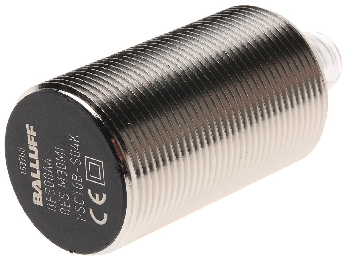 BALLUFF Inductive Threaded Barrel Proximity Sensor, M30, 10 mm Detection, PNP NO, 12 → 30 V dc