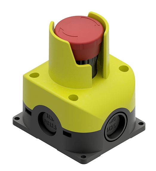 RS PRO Twist Release Emergency Stop Push Button, Through Hole, 1 NC, IP65
