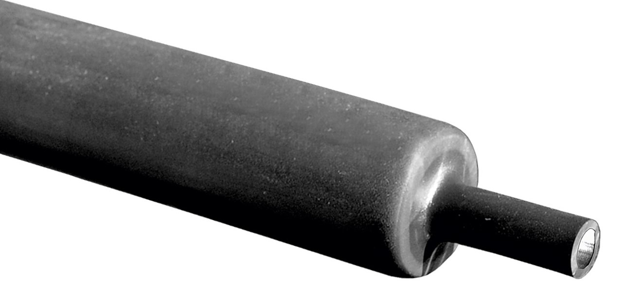 RS PRO Adhesive Lined Halogen Free Heat Shrink Tubing, Black 35mm Sleeve Dia. x 100cm Length 3:1, 4:1 Ratio