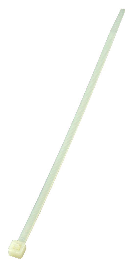 RS PRO Cable Tie, 370mm x 4.8 mm, Natural Nylon, Pk-100