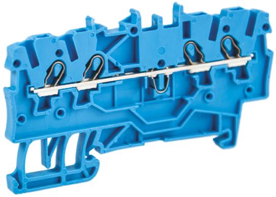 WAGO 2000-1404 TOPJOB S, 2000 Series Blue, 1mm², Single-Level, Push-In Cage Clamp Termination, ATEX, IECEx