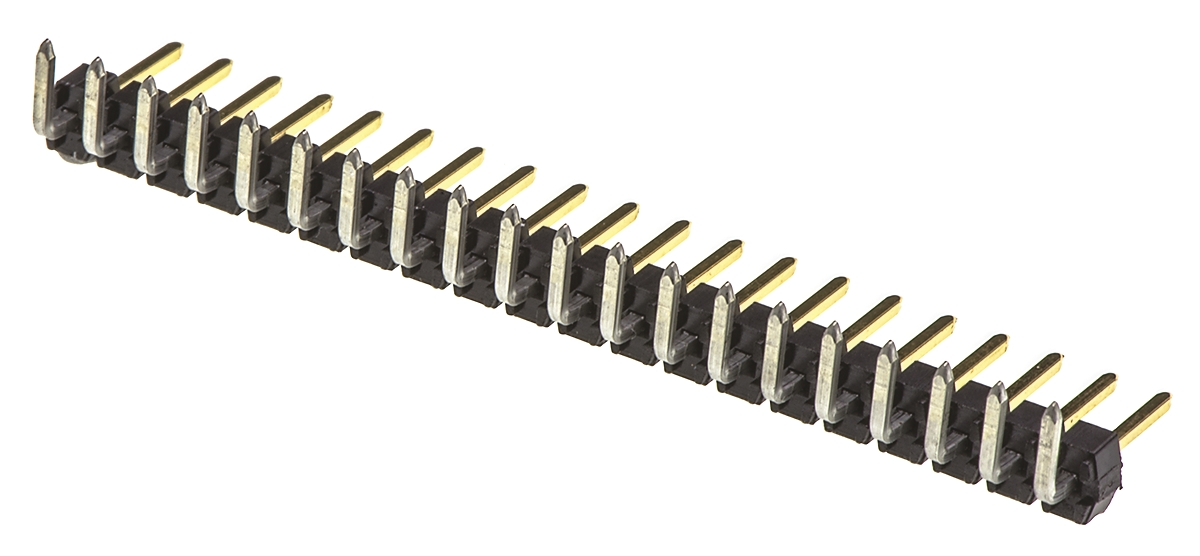 Molex C-Grid III Series Right Angle Through Hole Pin Header, 20 Contact(s), 2.54 mm Pitch, 1 Row, Unshrouded