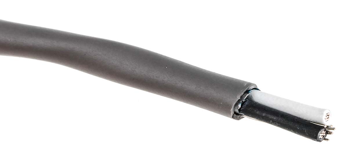 Alpha Wire Alpha Essentials Communication & Control Control Cable, 2 Cores, 0.56 mm² 20 AWG, Screened, 100 m, Grey