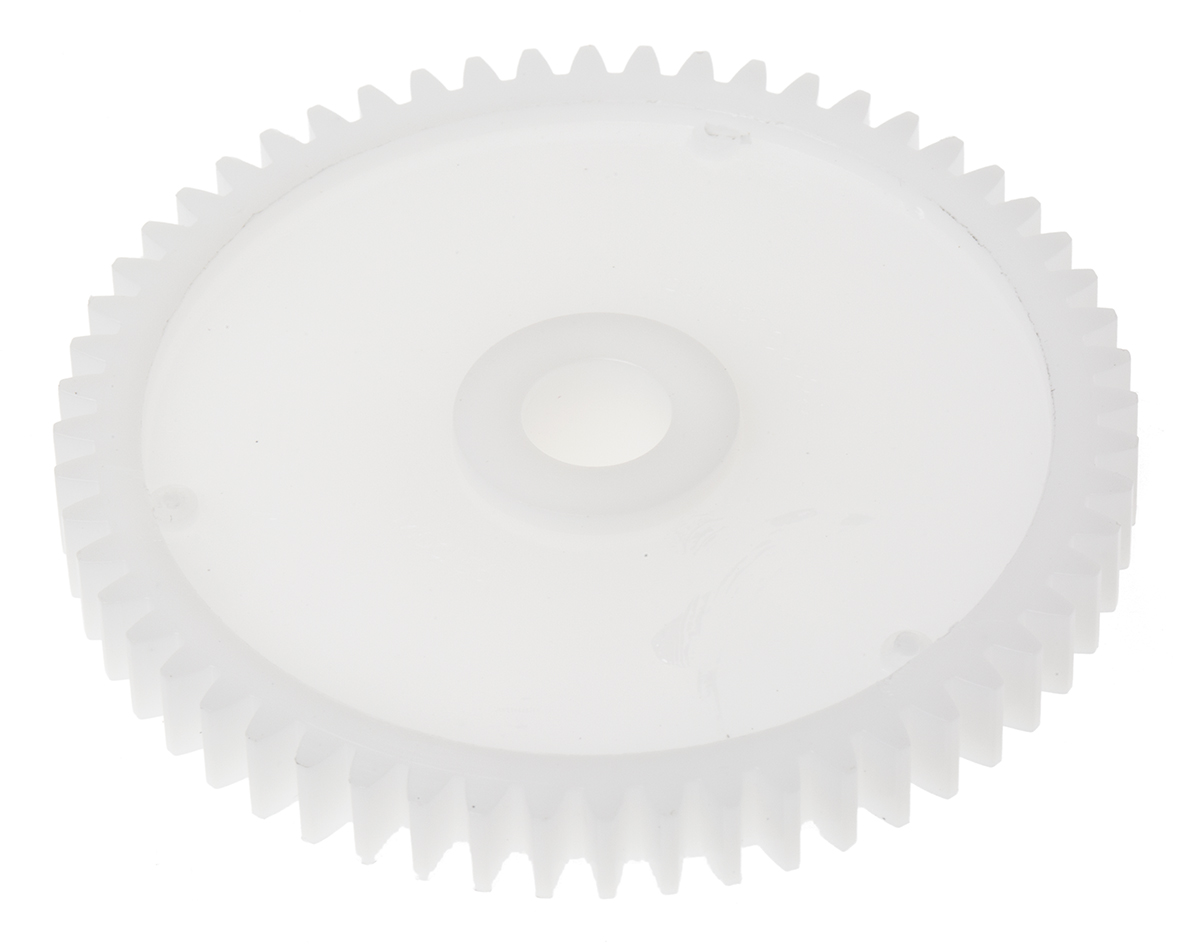 RS PRO POM 56 Teeth Spur Gear, 1 Module, 8mm Bore Diam, 56mm Pitch Diam, 18mm Hub Diam