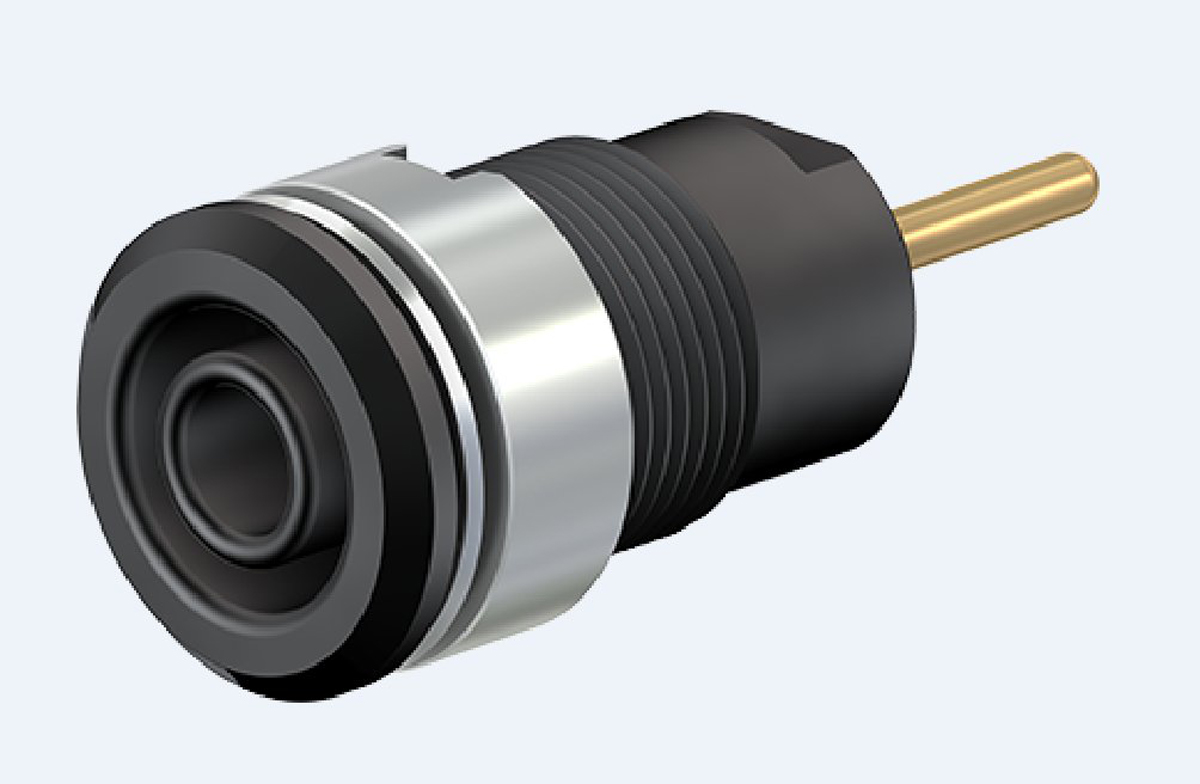 Staubli Black Female Banana Socket, 4 mm Connector, 24A, 1000V, Gold Plating
