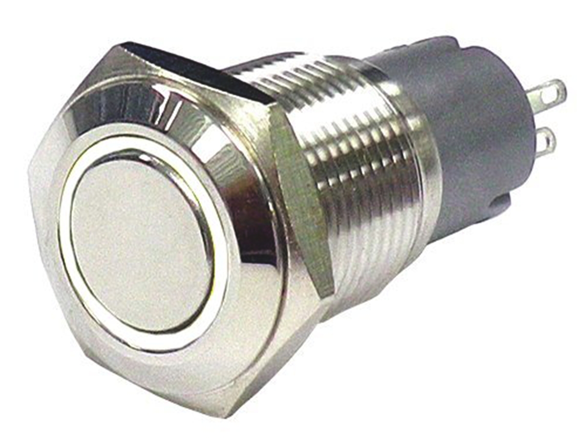 RS PRO Illuminated Push Button Switch, Momentary, Panel Mount, 16mm Cutout, SPDT, White LED, 250V ac, IP65, IP67