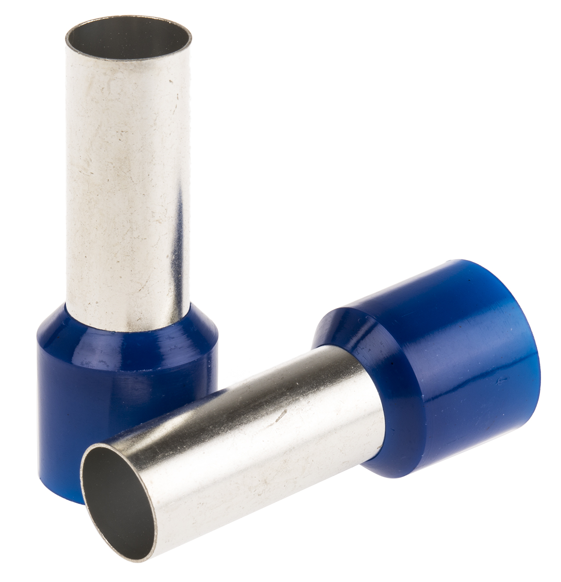 RS PRO Insulated Crimp Bootlace Ferrule, 25mm Pin Length, 10.3mm Pin Diameter, 50mm² Wire Size, Blue