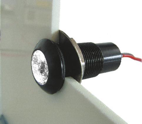 Marl White Panel Mount Indicator, 12 → 28V, 12.7mm Mounting Hole Size, Solder Tab Termination, IP67