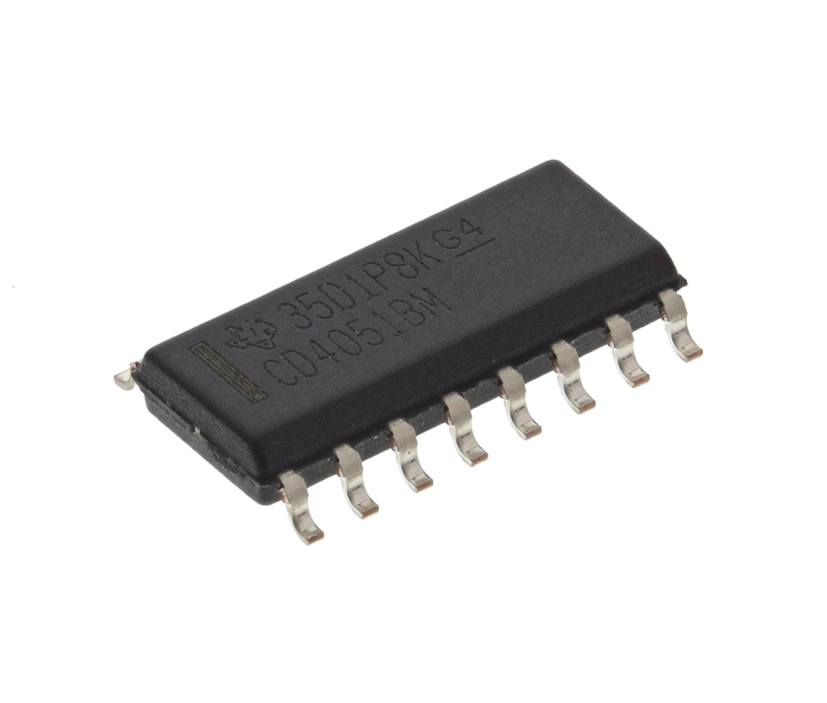 Texas Instruments CD4051BM Multiplexer/Demultiplexer Single 8:1 12 V, 15 V, 18 V, 5 V, 9 V, 16-Pin SOIC
