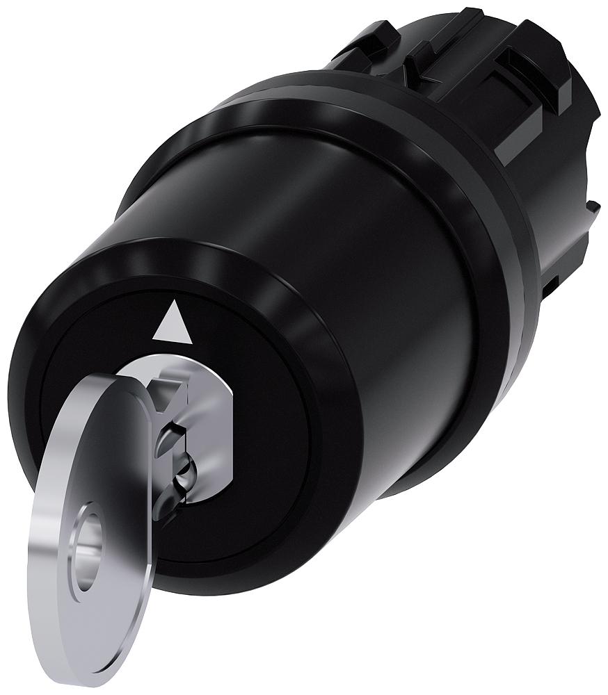 Siemens SIRIUS ACT 3SU10 3-position Key Switch Head, Latching, 22mm Cutout
