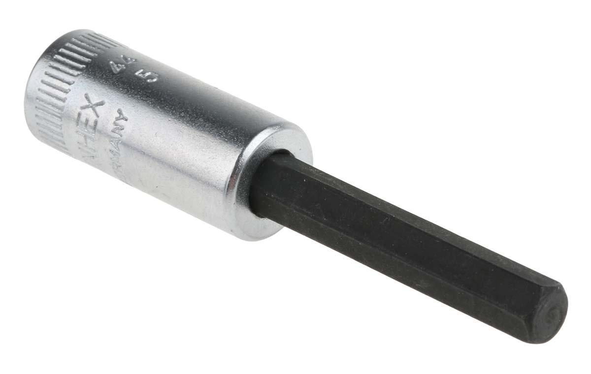 STAHLWILLE 1/4 in Drive Bit Socket, Hex Bit, 5mm, 55 mm Overall Length