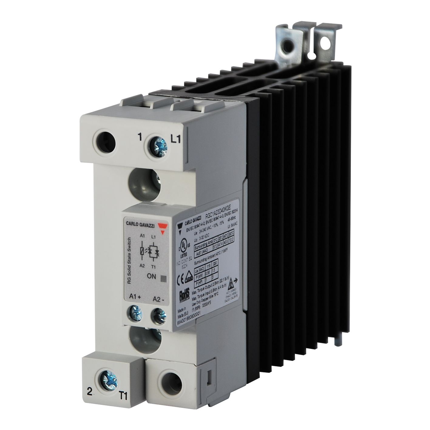 Carlo Gavazzi RGC Series Solid State Relay, 25 A Load, DIN Rail, Panel Mount, 660 V ac/dc Load, 32 V ac/dc Control