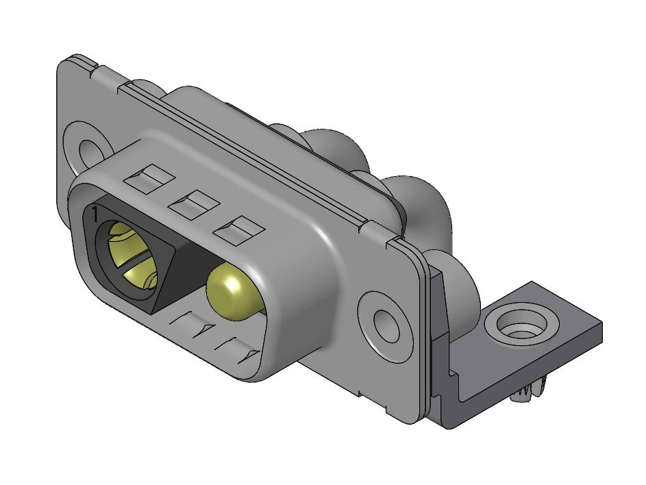 FCT from Molex 173107 2 Way Right Angle Through Hole D-sub Connector Socket, 6.86mm Pitch, with 4-40 Screw Locks