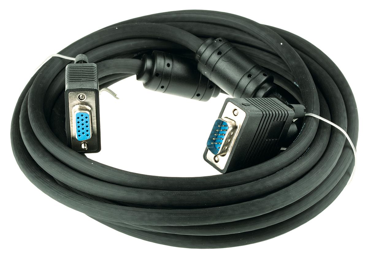 Roline Male VGA to Female VGA Cable, 6m Black