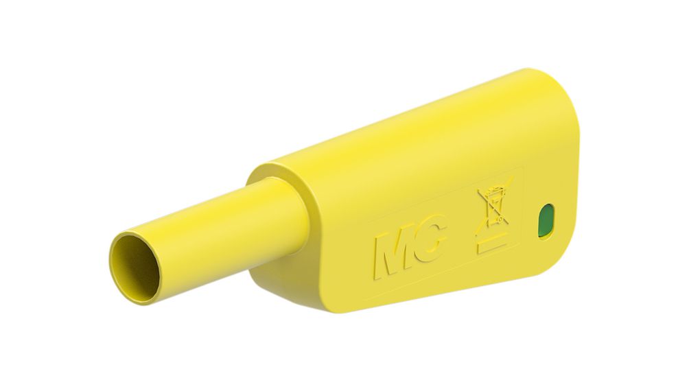 Staubli Green/Yellow Plug Banana Plug, 4 mm Connector, Screw Termination, 32A, 600 → 1000V, Gold Plating
