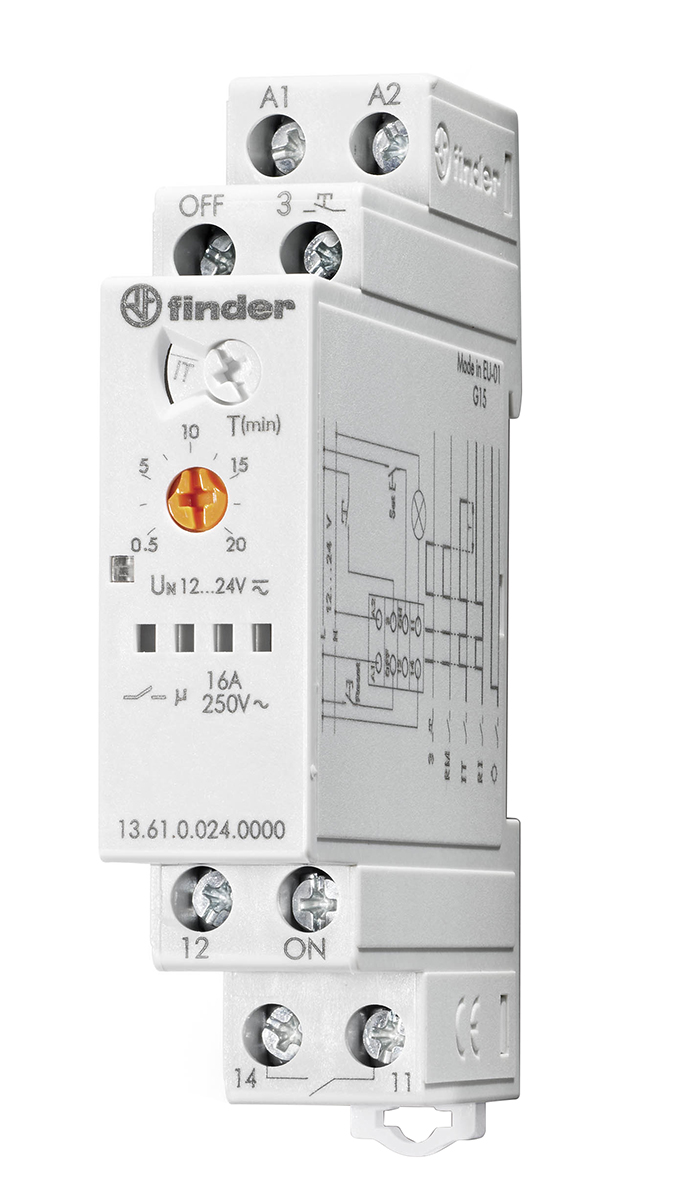 Finder DIN Rail Power Relay, 230V ac Coil, 16A Switching Current, SPST