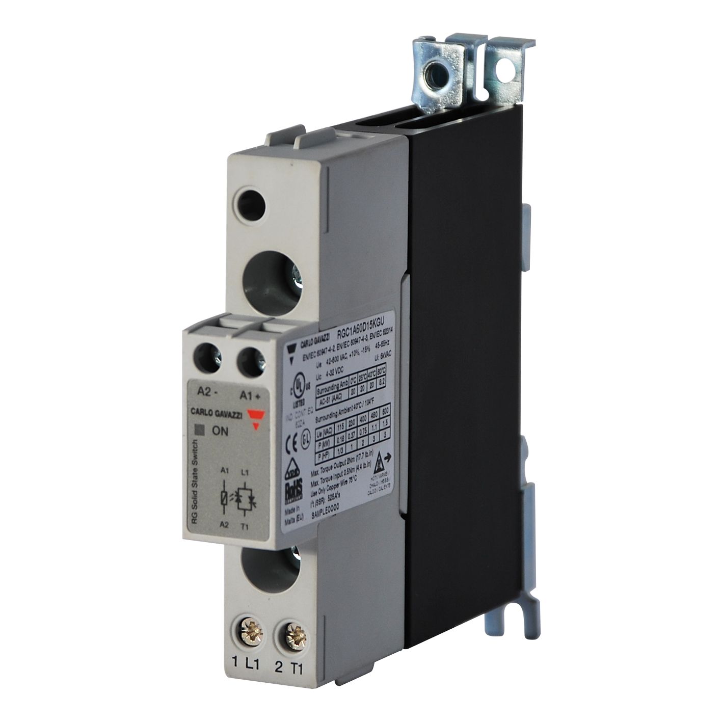 Carlo Gavazzi RGC Series Solid State Relay, 25 A Load, DIN Rail, Panel Mount, 660 V ac/dc Load, 32 V ac/dc Control