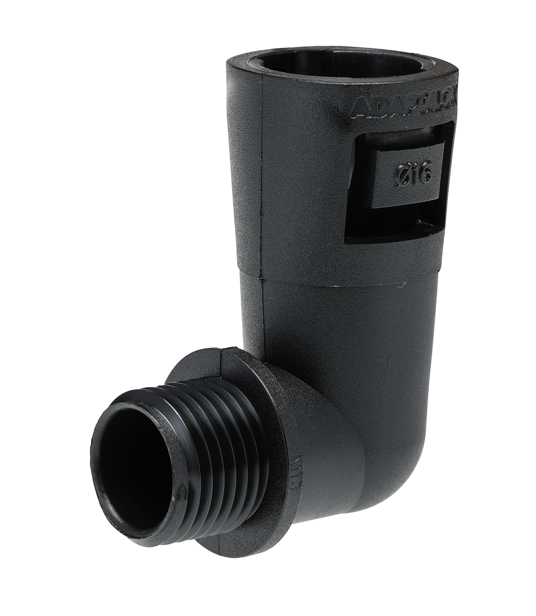 Adaptaflex 90° Elbow, Conduit Fitting, 16mm Nominal Size, M16, Nylon 66, Black IP66 rating