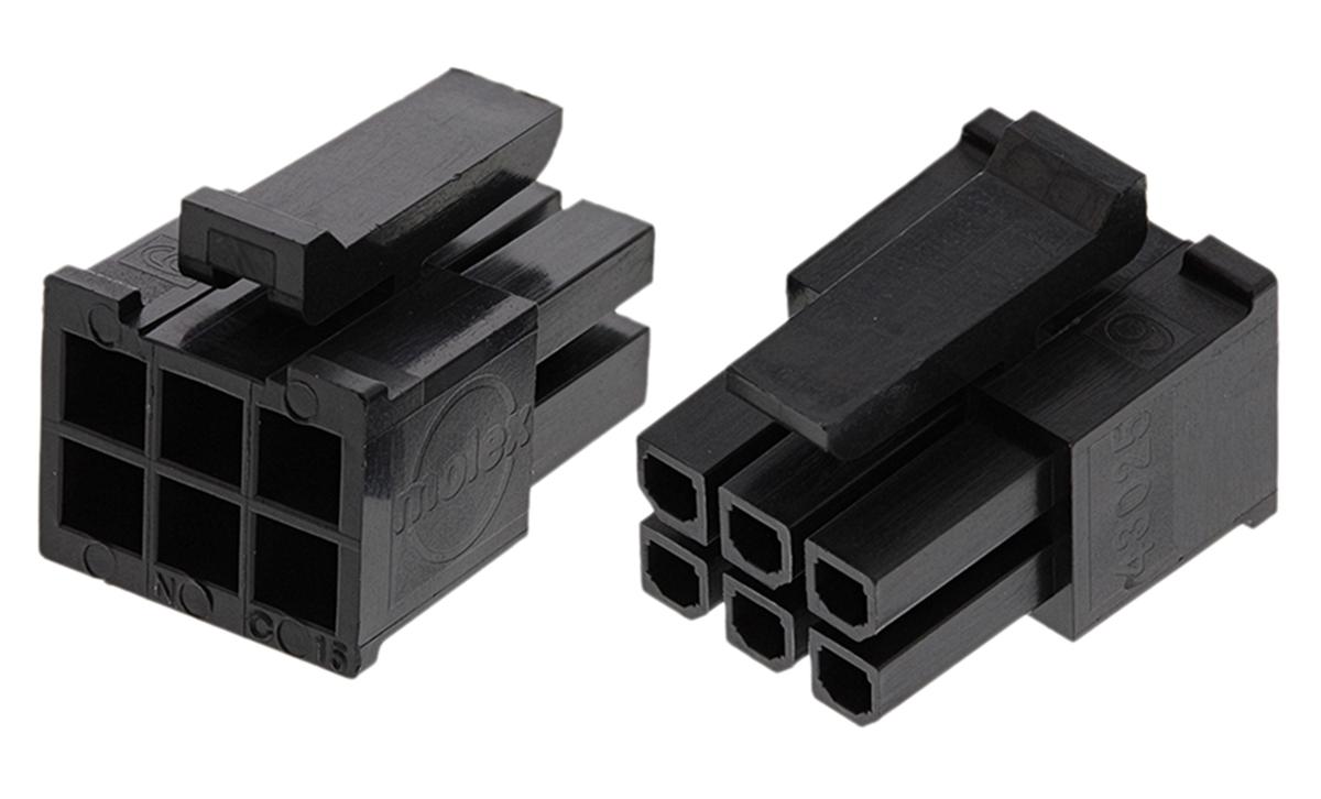 Molex, Micro-Fit 3.0 Female Connector Housing, 3mm Pitch, 6 Way, 2 Row